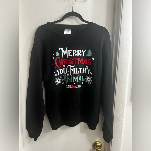 Home Alone Merry Christmas You Filthy Animal Black Sweatshirt New Without Tag - Picture 1 of 3